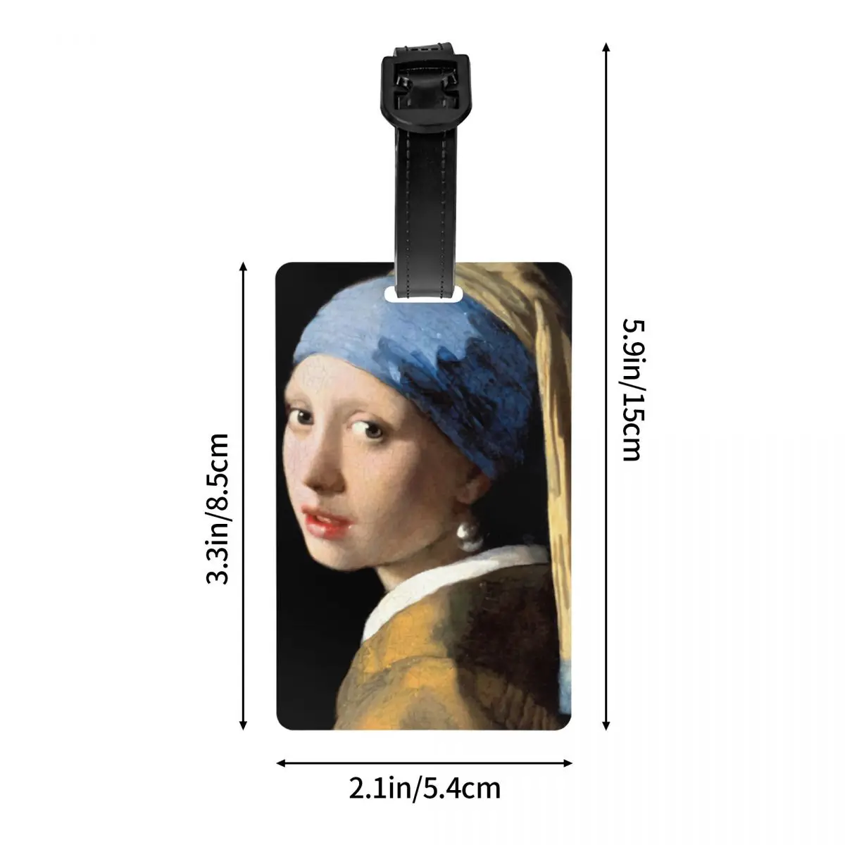 Custom Girl With A Pearl Earring Luggage Tag for Suitcases Vincent Van Gogh Painting Baggage Tags Privacy Cover Name ID Card