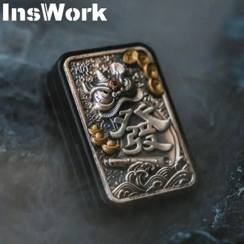 InsWork MOT Mahjong Zirconium Patch Push Slider Metal Slider Fidget