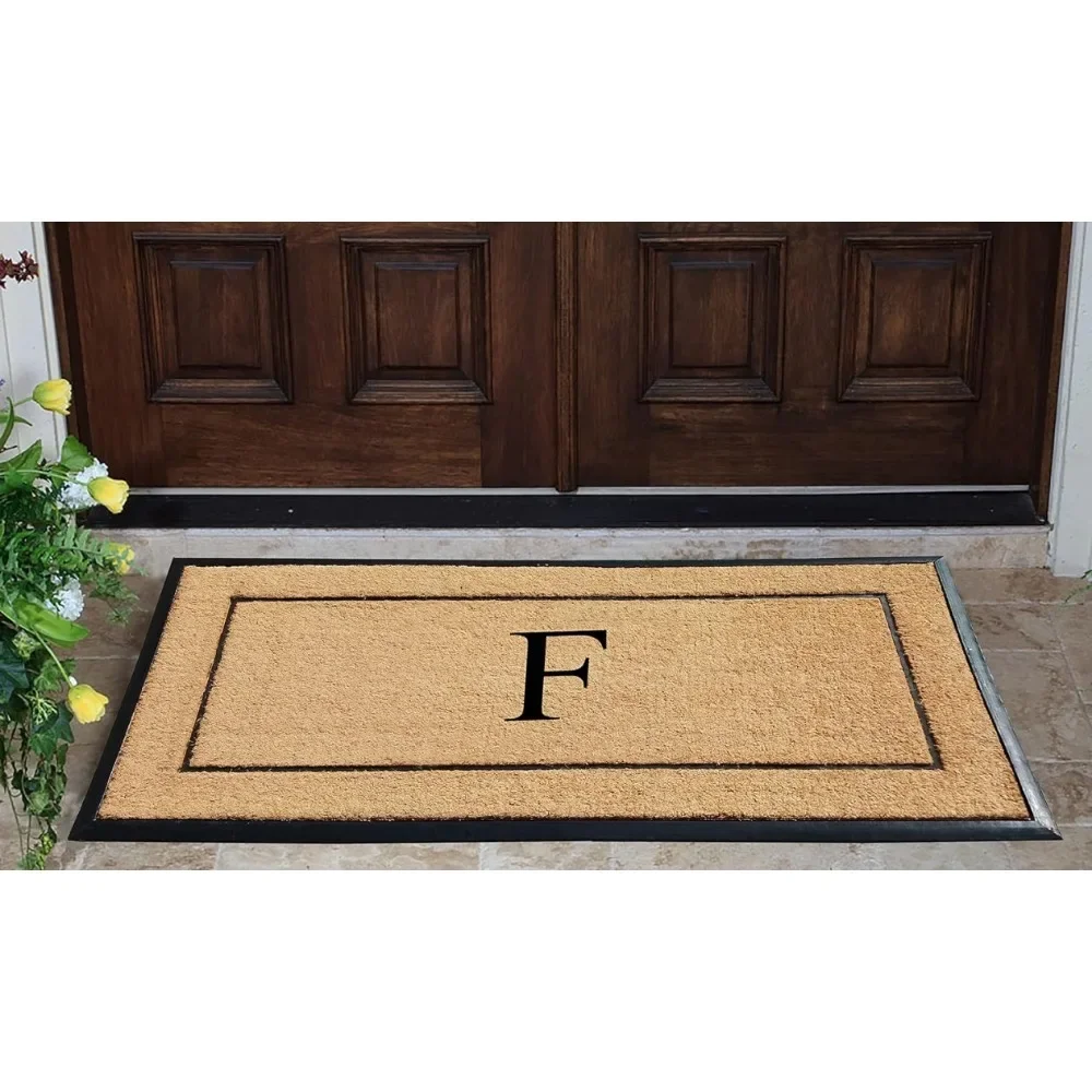 Natural Coir and Rubber Large Monogram Door Mat 30x60 Inches Thick Durable Door Mat Room Floor Carpet for Bedroom Rugs Choice