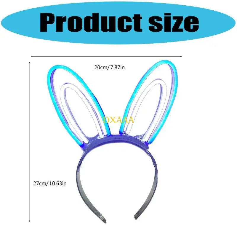 DXAA 暗闇で光るヘアアクセサリー コンサート用 実用的な PVC 構造 軽量 LED ヘッドバンド テーマイベント用