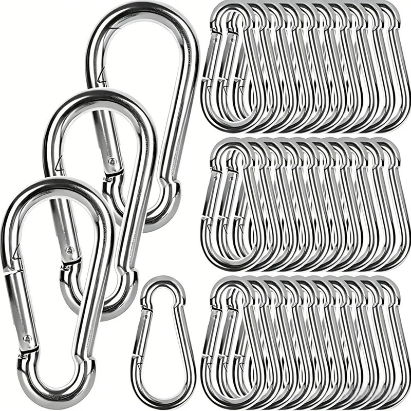 22 pcs M5 Keychain Carabiners, Hiking Key Holding, Strong Load Capacity, Spring Loaded Gate, Multipurpose