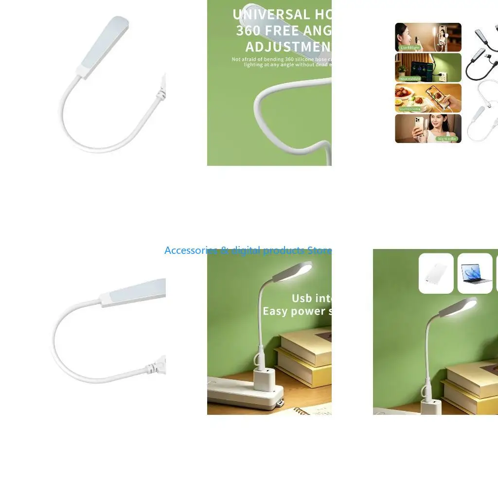 77JD USB Type C Plug Lamp Mini Night Light Computer Mobile Power Charging Small Book Lamp LED Eye Protective LED Reading Light