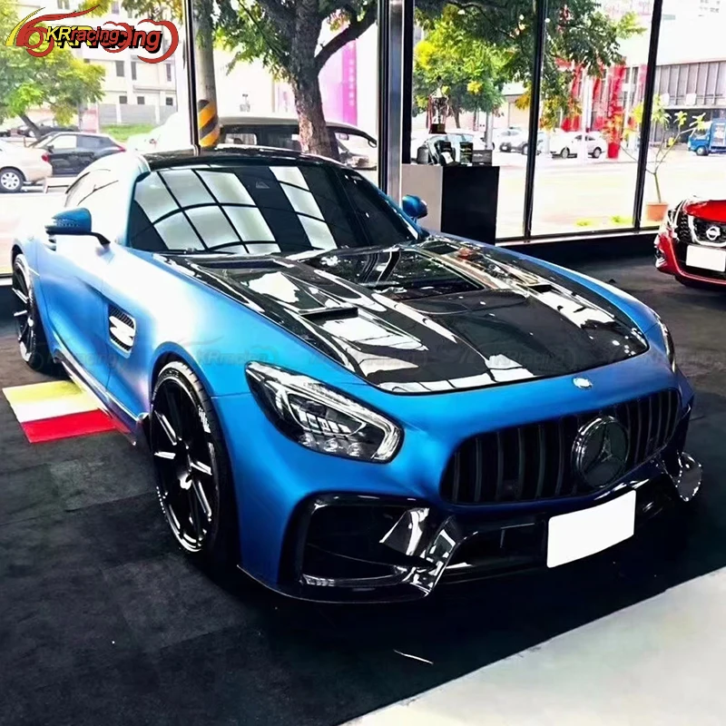 IMP Style Carbon Fiber Car Bonnet Hood With Glass For Mercedes Benz AMG GT GTC GTS 2015-2018