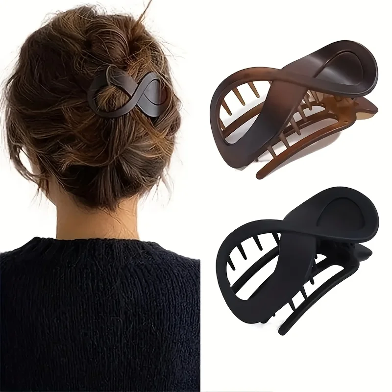 1 pince à cheveux grande taille pour femme, pince bec de canard en plastique sans couture, accessoires de coiffure simples