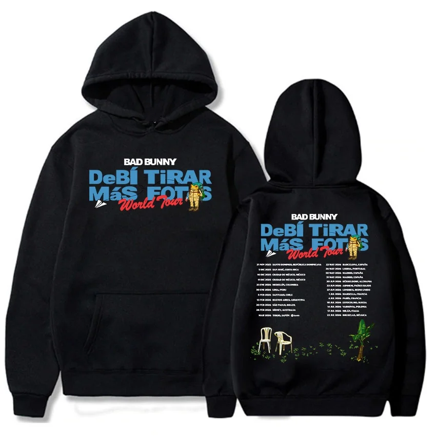 Bad Bunny Deb Í Tirar M Á S Fotos جولة حول العالم هوديس ألبوم 2025 جديد هوديس الخريف/الشتاء الرجال النساء نمط أغطية رأس مطبوعة