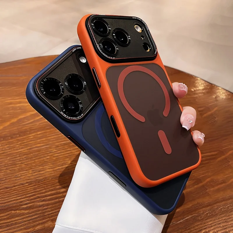 Luxuriöse, matte Handyhülle mit Magnetfunktion für MagSafe, passend für iPhone 18, 16, 15, 17 Pro Max Plus, mit Kameraschutz, stoßfestem Panzer und stoßabsorbierendem Rahmen. – Detail 5