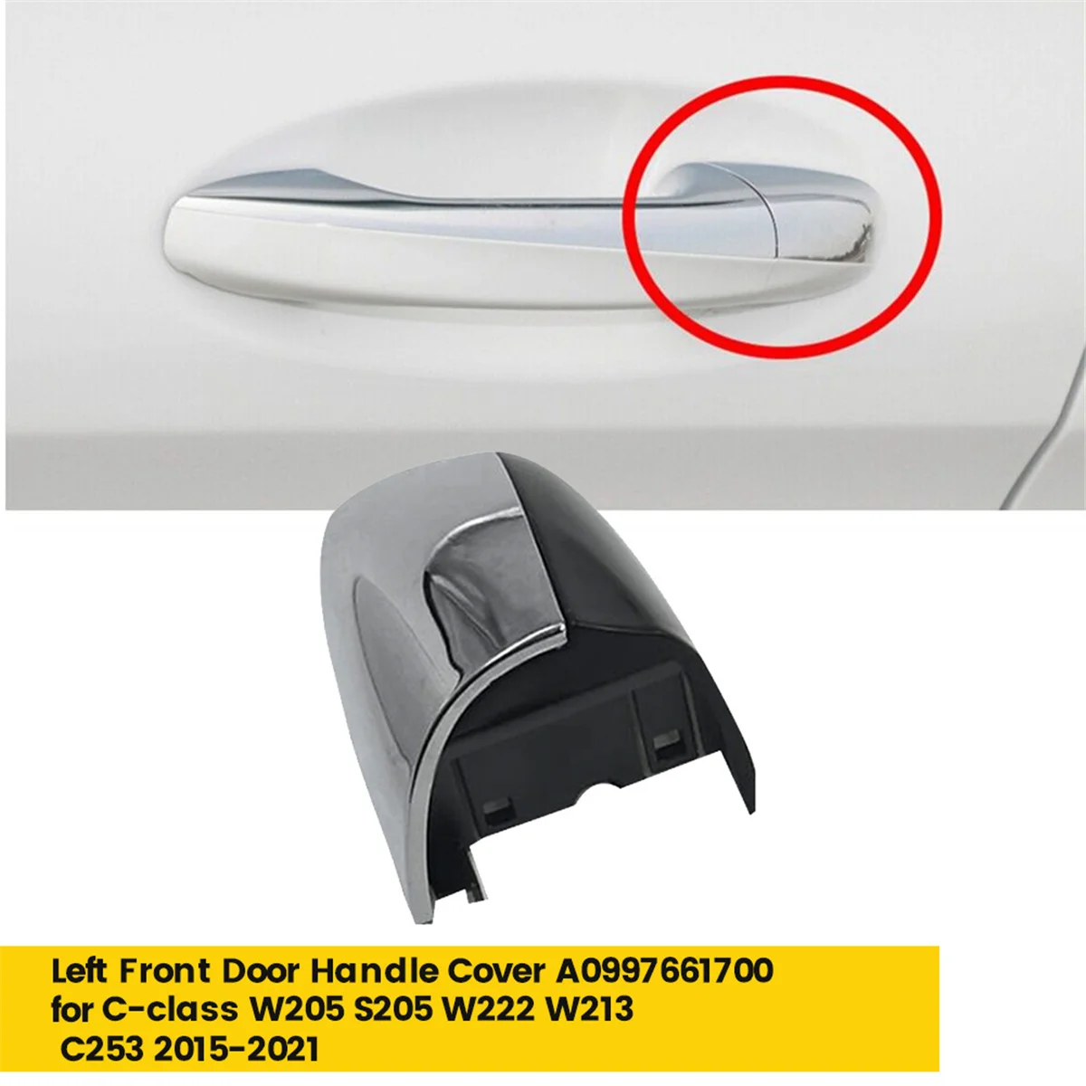 Крышки ручек левой передней двери Накладка Хромированная крышка A 0997661700   Для Mercedes-Benz C-Class W205 S205 W222 W213 C253 2015-2021 A