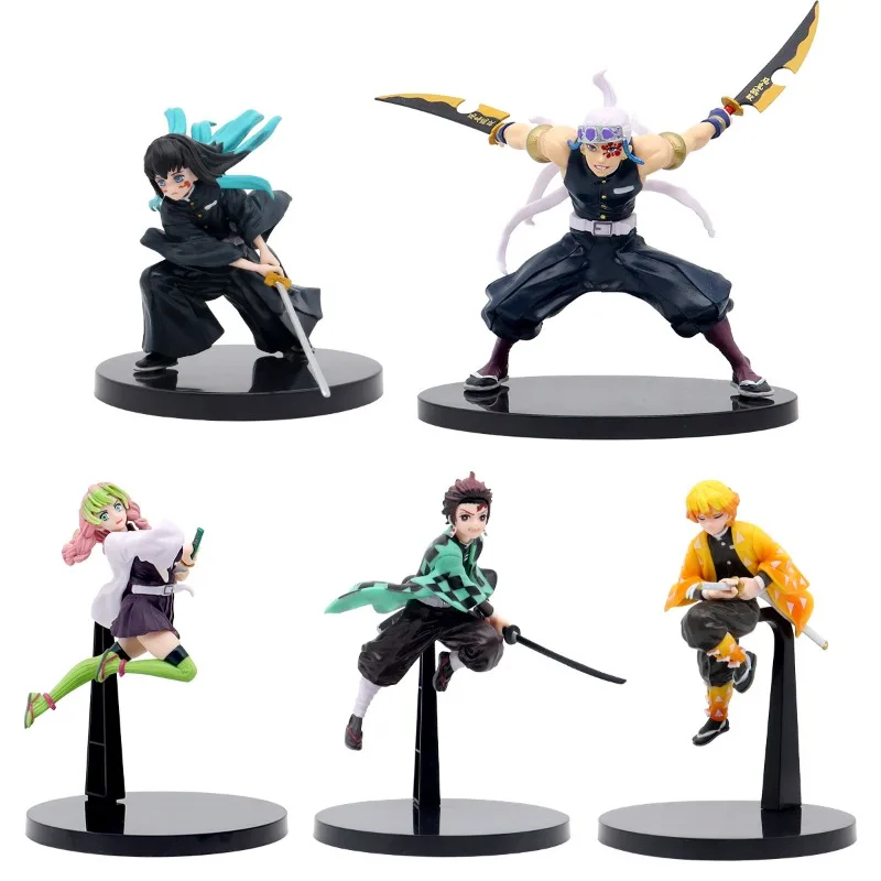 19-24 cm Anime Demon Slayer und Y Kanroji Manri Kamado Tanjiro Kamado Nezuko Actionfigur Modell Desktop-Auto Ornamente