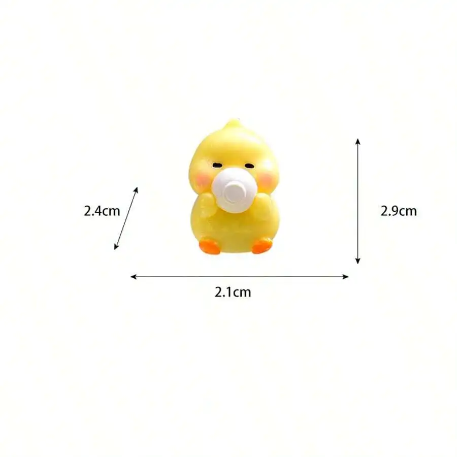 6pcs Random Style Cartoon Yellow Duck Decor Ornament For Car Dashboard Display