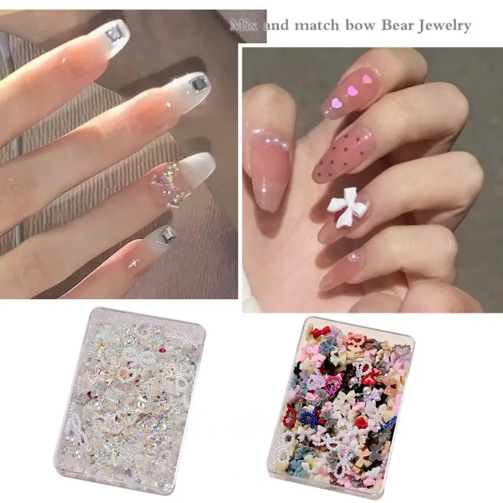 

Delicate Manicure Ornament Smooth Surface Non-Drop Mini 3D Bowknot Manicure Glitter Decoration Manicure Decoration Vivid