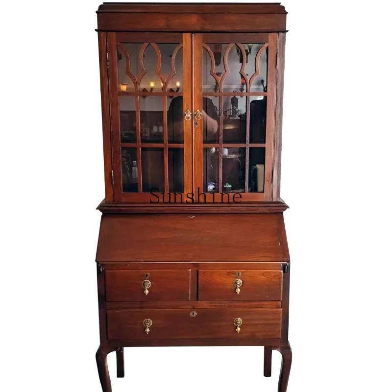 

Furniture medieval bookcase solid wood European style bedroom storage household flap simple and modern