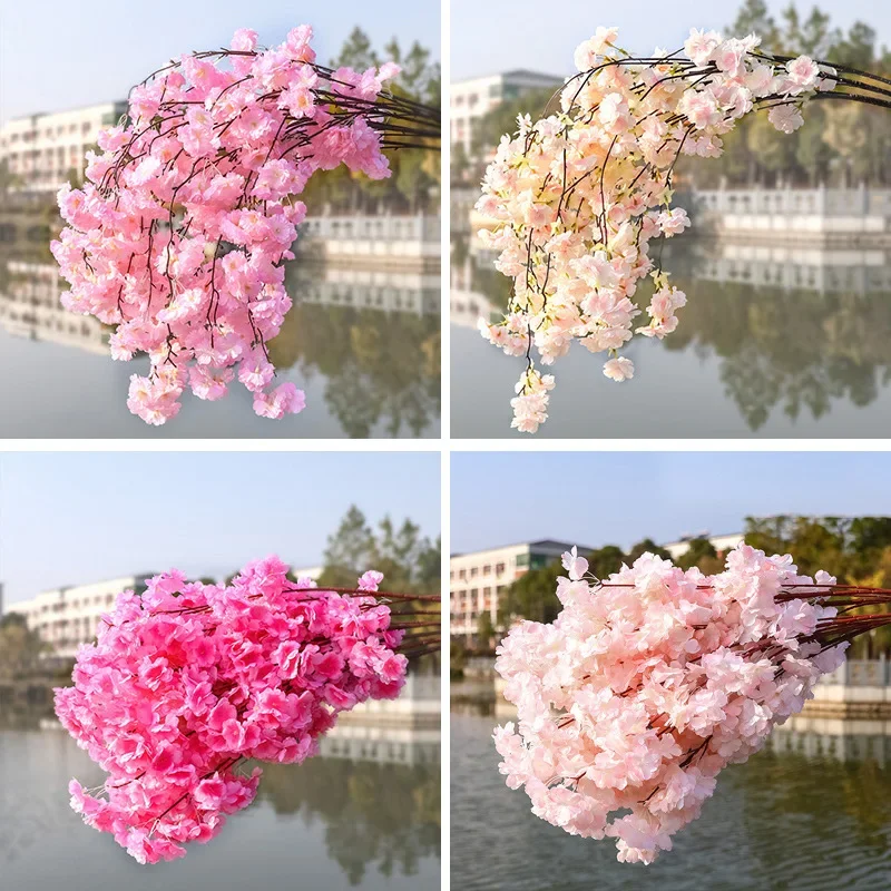 

Artificial Cherry Blossom Silk Flower Cherry Blossom Branch Wedding Arch Decoration Hotel Activity Living Room Home Decoration