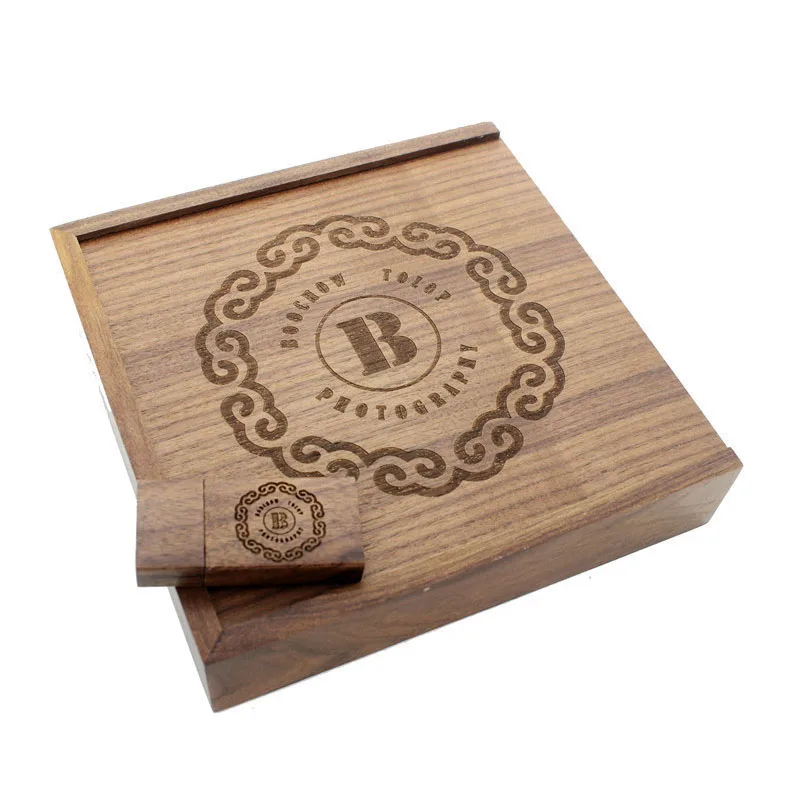 Photo Wooden Box USB 2.0 Flash Drive 4GB 8GB 16GB 32GB 64GB 128G Wedding Gifts Pen Drives Real Capacity Memory Stick Photography