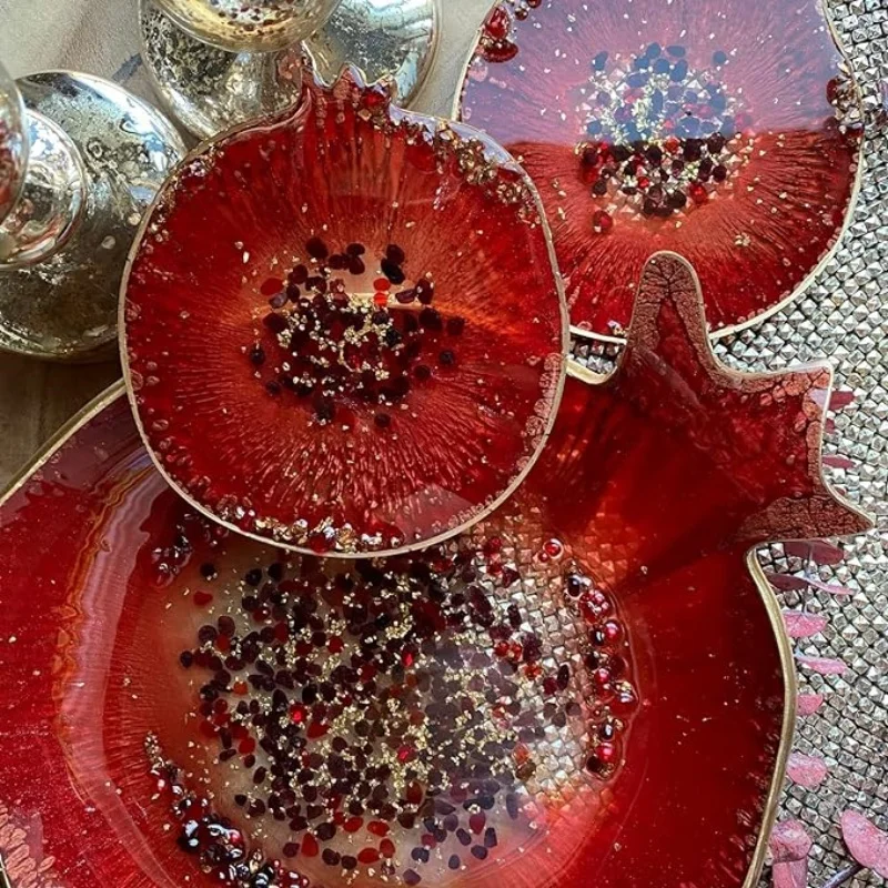 DIY Pomegranate Coaster Crystal Epoxy Resin Silicone Mold