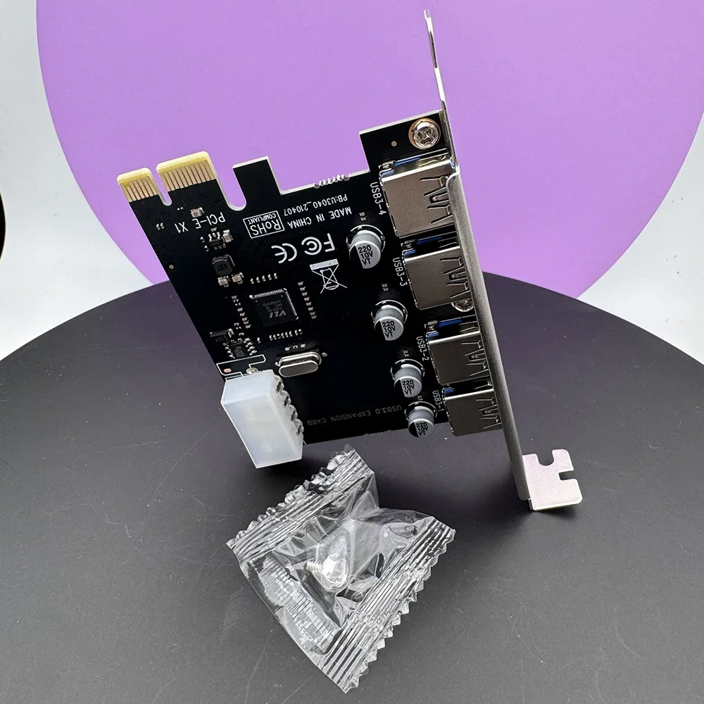 4-poorts USB 3.0 PCI-e-uitbreidingskaart PCI express PCIe USB 3.0 hubadapter 4-poorts USB3.0-controller USB 3.0 PCI e PCIe express 1x