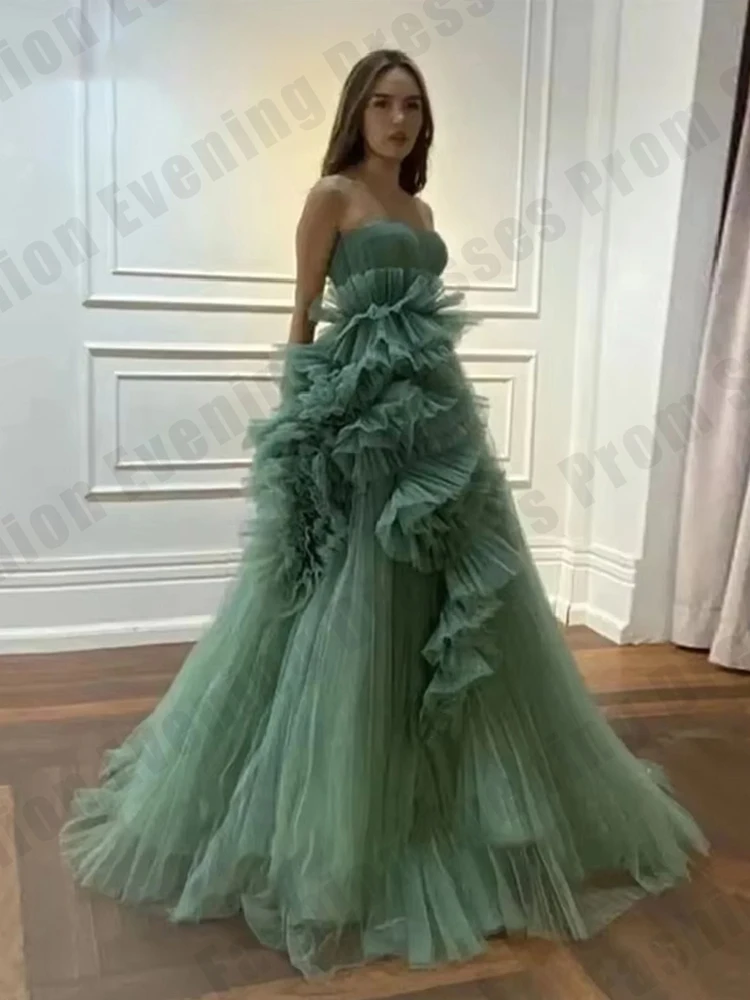 녹색 여성용 볼 드레스 A라인 섹시한 오프 숄더 민소매 배틀 프린세스 이브닝 가운 공식 파티 맞춤형 شارونRobe