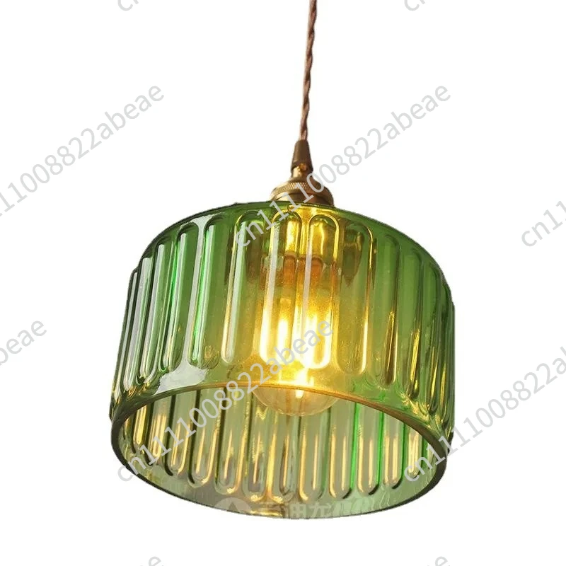 Brass Glass Pendant Light Nordic Vintage Style for Guest Home Bar Restaurant Bedside Lamp Creative Personalized Bedroom Fixture