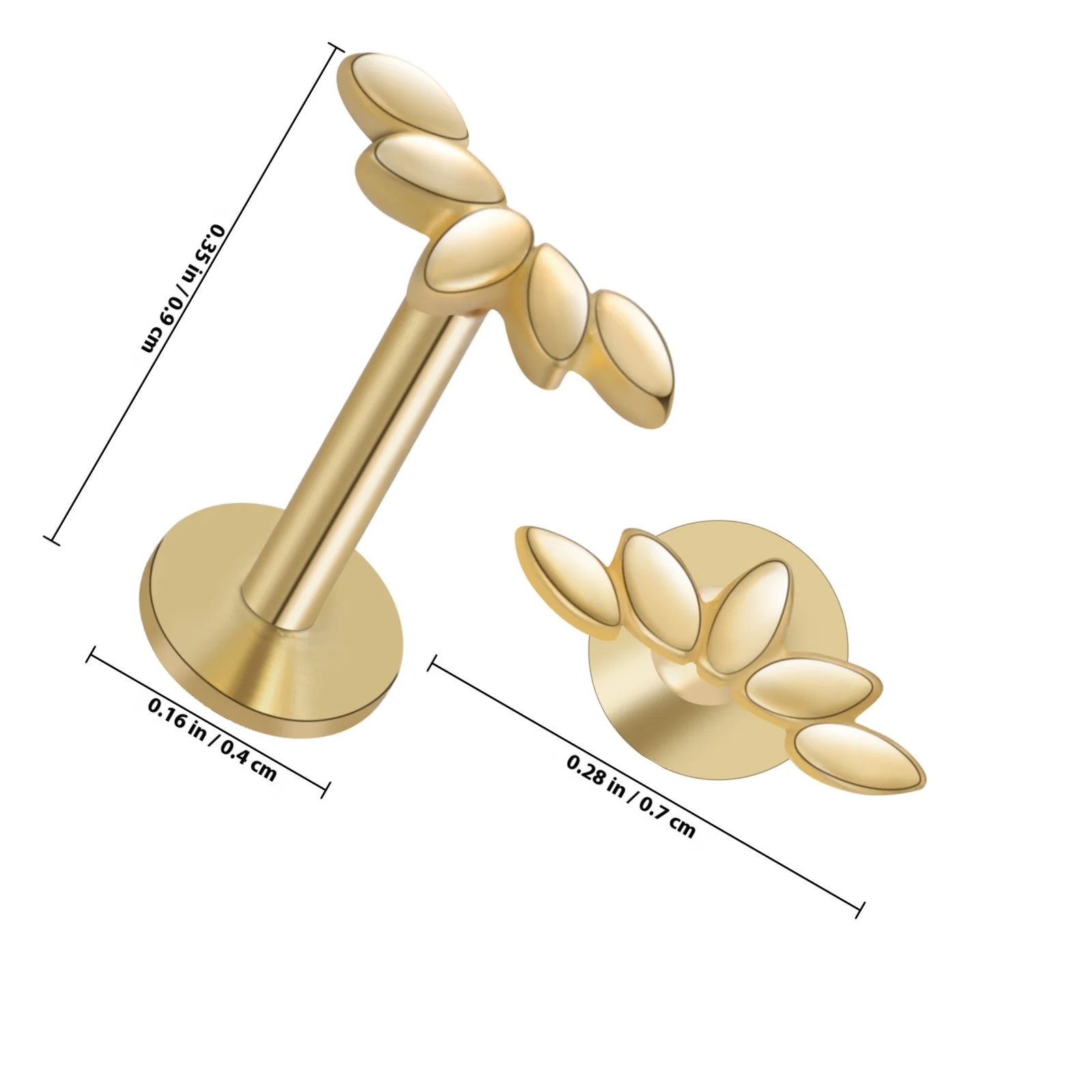 2Pcs Cartilage Stud Earrings Flat Back Dainty Cartilage Piercing Jewelry Conch Helix Piercing Earrings Women Jewelry