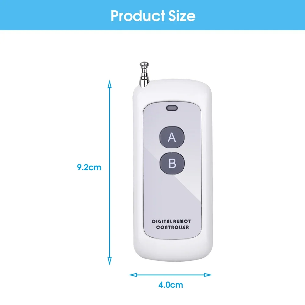 433MHz Remote Control Learning Code 1527 1000m Long Range Wireless Controller Transmitter for Water Pump Tubular Motor Lamp view 5