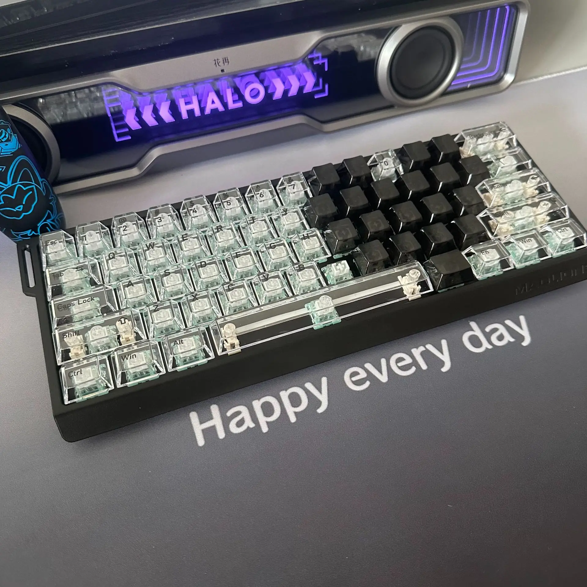 21 love light-transmitting keycaps, transparent, original height PC material, suitable for all keyboards and computers