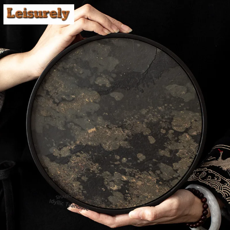 

Rock Panel Tea Tray Dessert Candy Tray Coffee Storage Board Teapot Base Dishes For Serving Chinese Tea Set Accessories Supplies