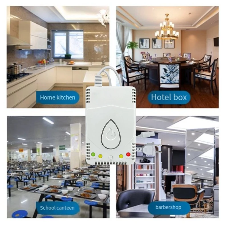 Natural Gas Detector Combustible Alarm 70Db Alarm For Methane Propane Lng Ideal For Home And Kitchen Safety EU Plug