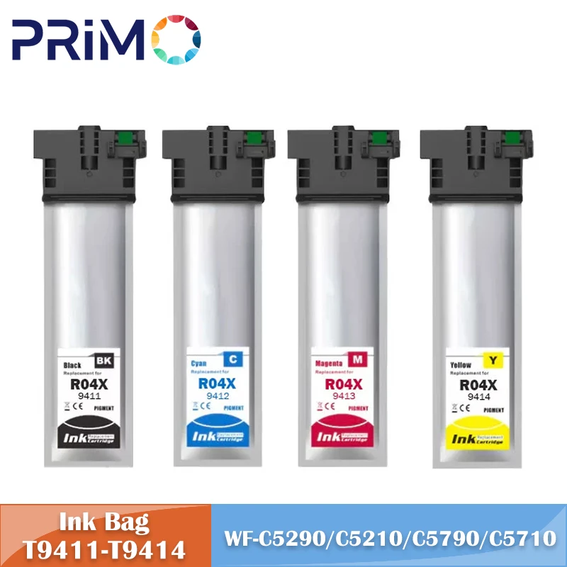 T9411 T9412 T9413 T9414 R04L R04X Kartrid Tas Tinta Warna untuk Epson WorkForce Pro WF-C5290 WF-C5210 WF-C5790 WF-C5710 WF C5210
