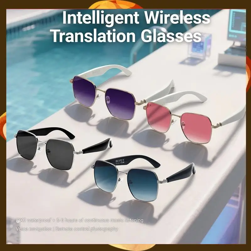 

Smart Sunglasses Glasses Music Glasses Outdoor Sports Waterproof Anti-UV Bluetooth Call AI Glasses For Men Women-T34C