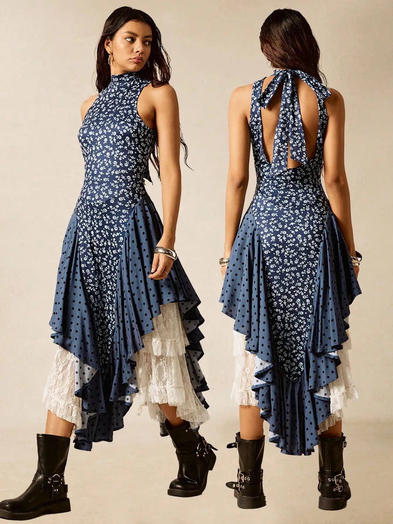 

Пляжное платье-бодикон Easelle Vacation Boho для выпускного вечера, сексуальное, с кружевными вставками, без спинки, для женщин