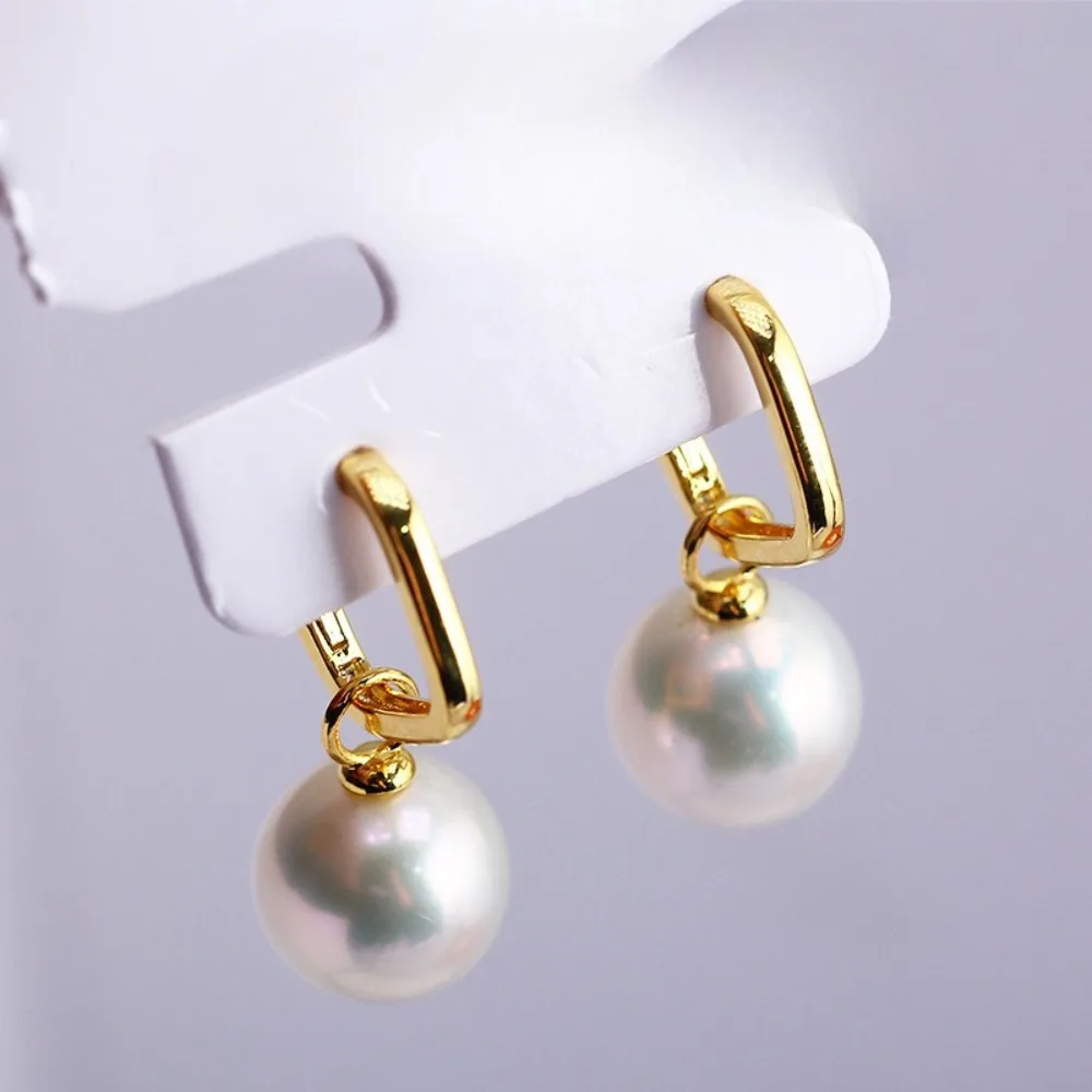 

10PCS S925 Sterling Silver Needle 18K Gold Wrapped Plated Brass Earring Settings Diy Jewelry Pearl Earrings Accessories