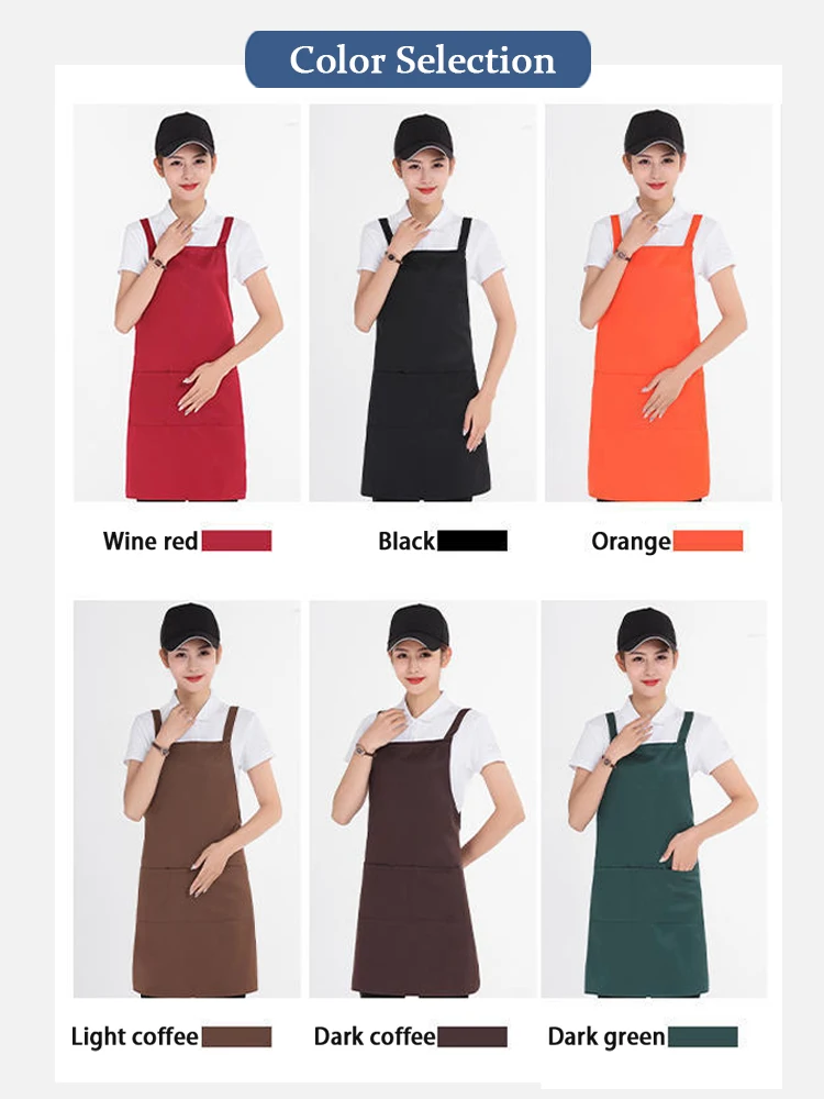 Профессиональный водонепроницаемый фартук с перекрестными ремнями на спине - прочная спецодежда для продуктового магазина, фруктового рынка, ресторана, магазина напитков, персонала