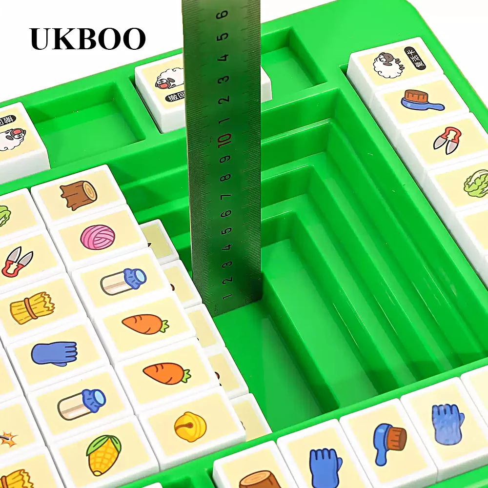 UKBOO Parlor games Pattern Matching Elimination Board Game Set, Single‑Player Desktop Puzzle Game with Pattern Tiles