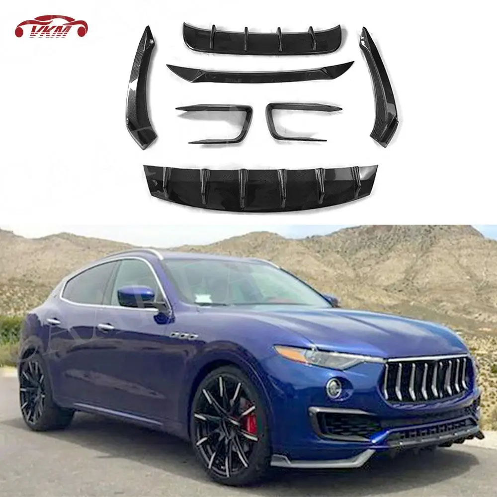 

Carbon Fiber Body Kits Front Bumper Lip Spoiler Splitters Mesh Covers Rear Diffuser For Maserati Levante Sedan 4 Door 2016-2019