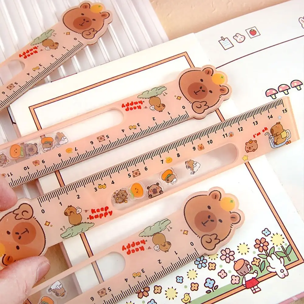 High-quality 15cm Capybara Ruler Geometry Maths Measure Ruler Drawing Straight Ruler