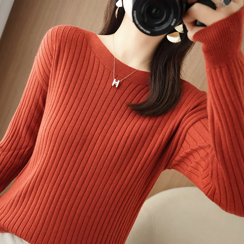 Women Pullover Wool Sweater 2023 New O-Neck Elasticity Sweater Female Warm Soft Basic Jumper Solid Slim Pull Femme Girl Clothes