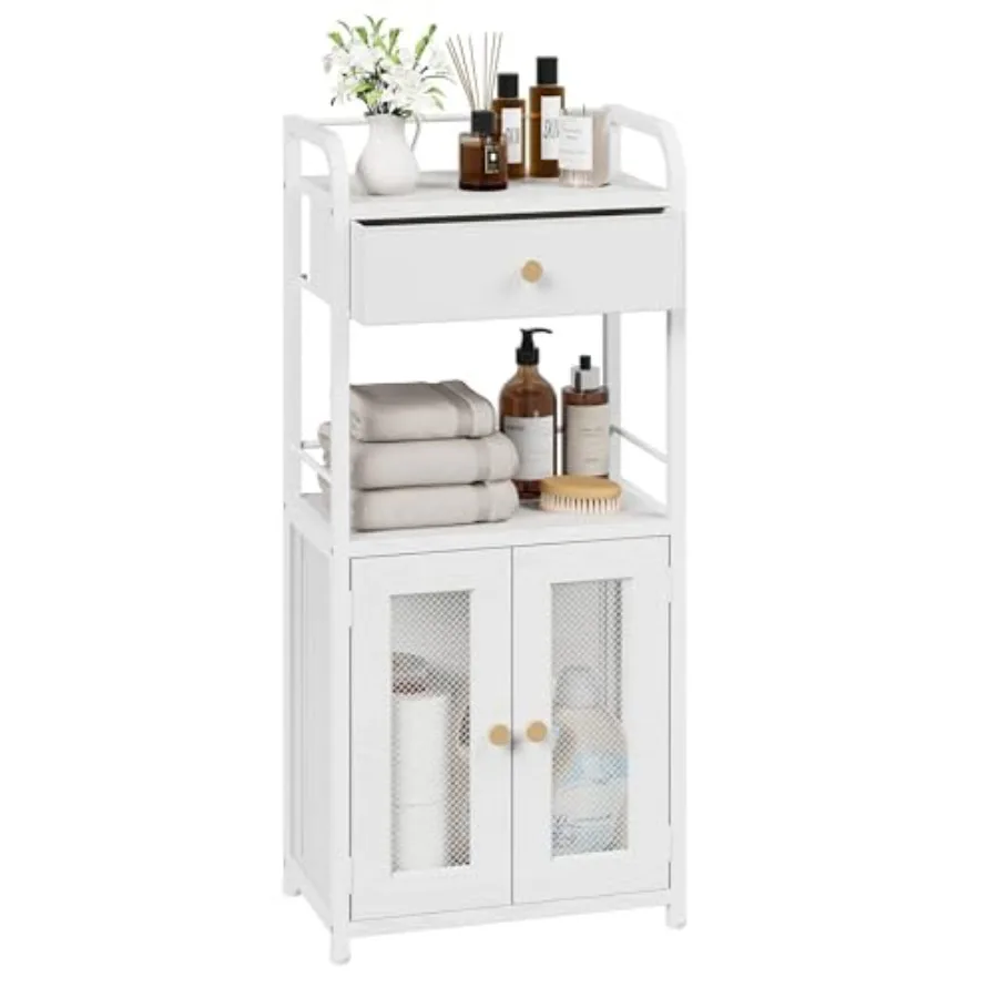 

14.57"x32.28" Bathroom Storage Cabinet Freestanding Toilet Paper Storage with Doors and Drawer Bathroom Organizers and Storage