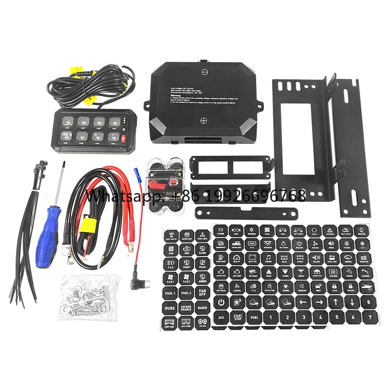 

New 8 Gang Dual Switch Panels Dimmable 12V/24V Vehicle Power Control Automatic Switch Pod Panel Circuit Box Relay System for