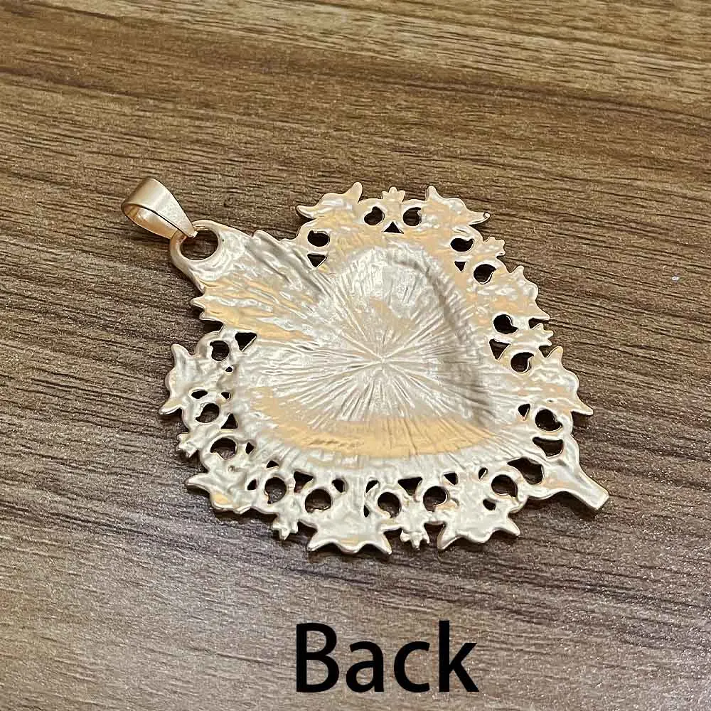 1 Piece Matte Gold Color Large Hollow Open Hearts Charms Pendants for Necklace Jewellery Making Accessories