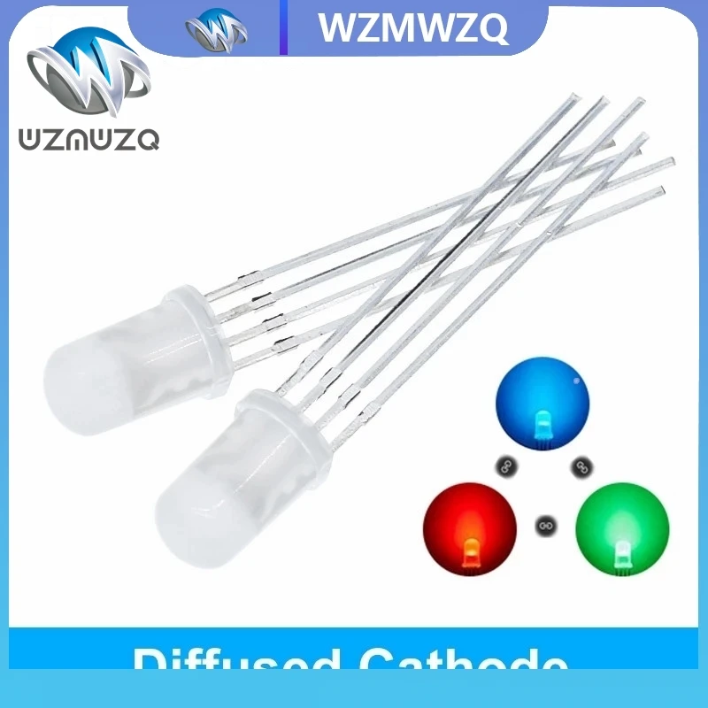 10 قطعة 5 مللي متر RGB LED الكاثود المشترك/الأنود المشترك ثلاثي الألوان الثنائيات الباعثة للضوء f5 RGB منتشر/تسليط الضوء الشفاف لاردوينو