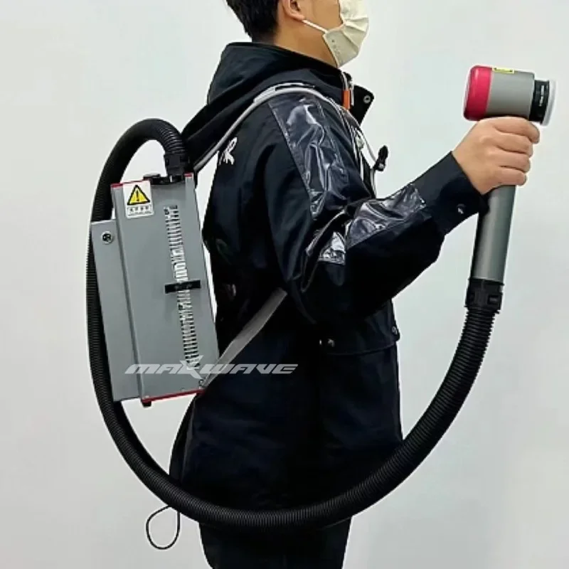 100W Portable Pulse Laser Rust Remover Paint Wood Stone Stainless Steel Fiber Laser Cleaning Machine