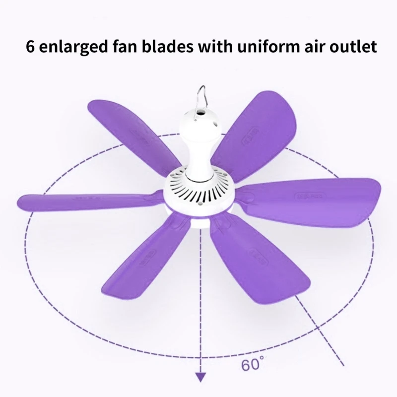 Modern Ceiling Fan 220V 50Hz 7W Low Noise 18'' Electric Hangings Fan 6 Leaf H7JF