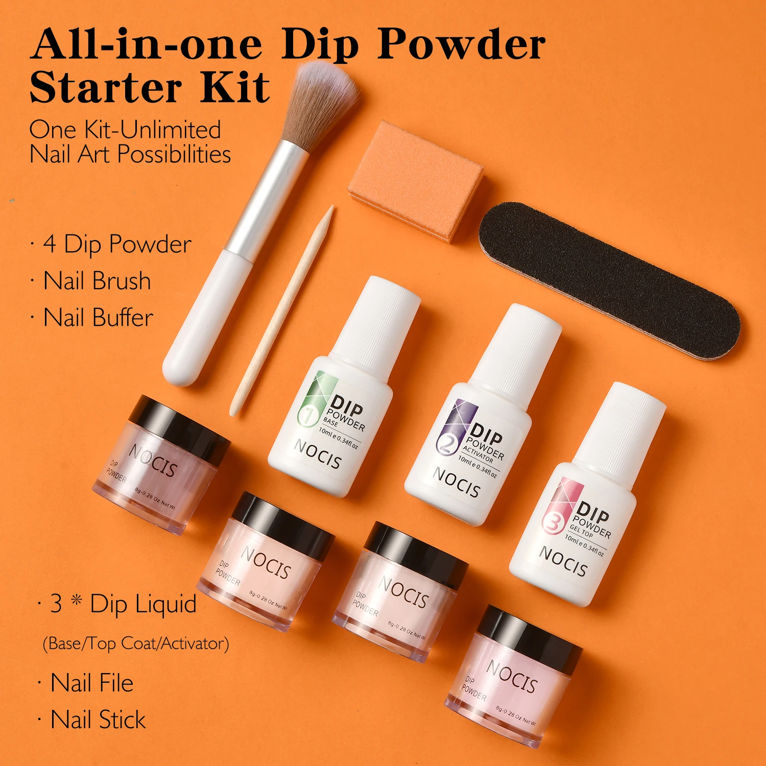 11개입 딥 파우더 네일 키트, 베이스 탑 코트 활성제 및 매니큐어 도구 포함 크리스마스 색상 4종 네일 아트 살롱 여성 선물 세트