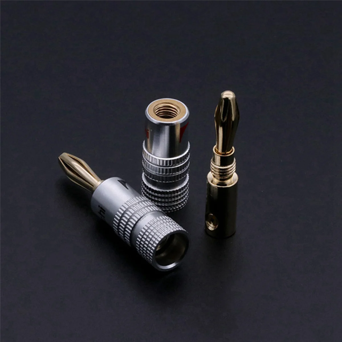 200Pcs Banana Plug 24K Gold Plated Copper BFA 4mm Banana Connector Male Speaker Plug Audio Speaker Wire Plug