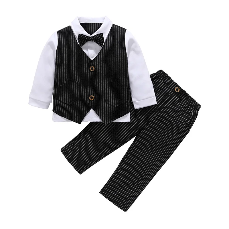 

Baby Boys Gentleman Outfits Suits Clothing Spring and Autumn Children Jacket Shirt Pants 2PCS Suit Boutique Kids Clothing