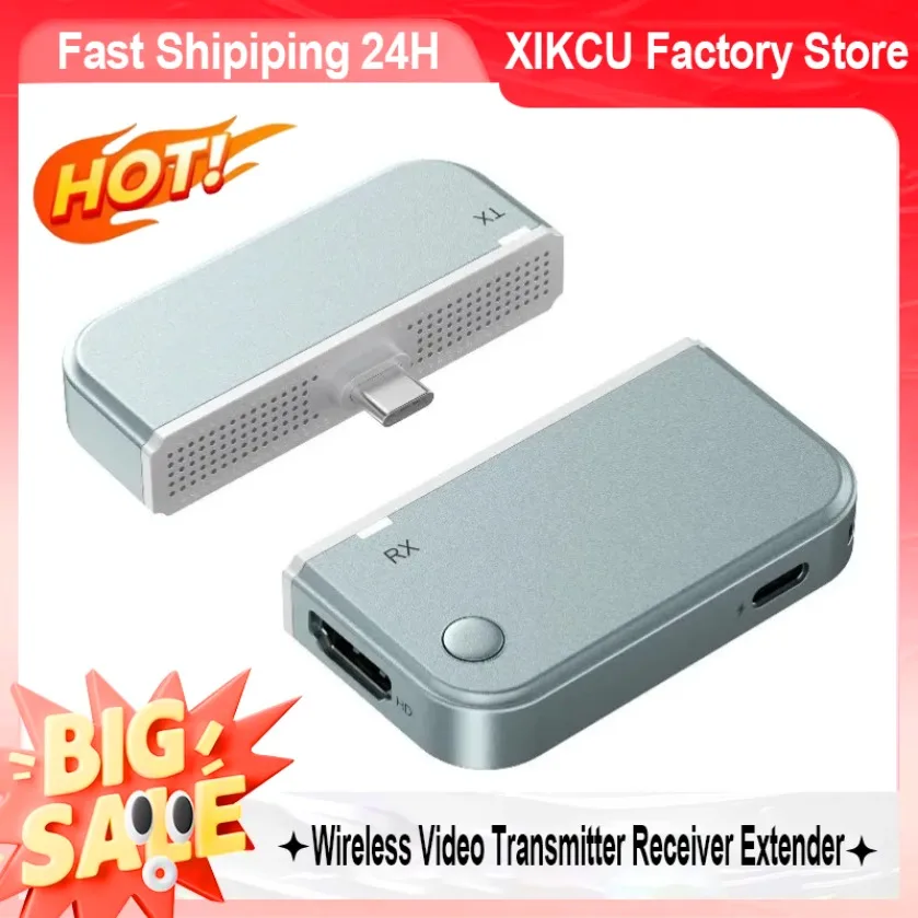 

New 50M Wireless HDMI-Compatible Video Transmitter Receiver Kit HDMI Extender Adapter Dongle 1080P for Monitor Projector Laptop