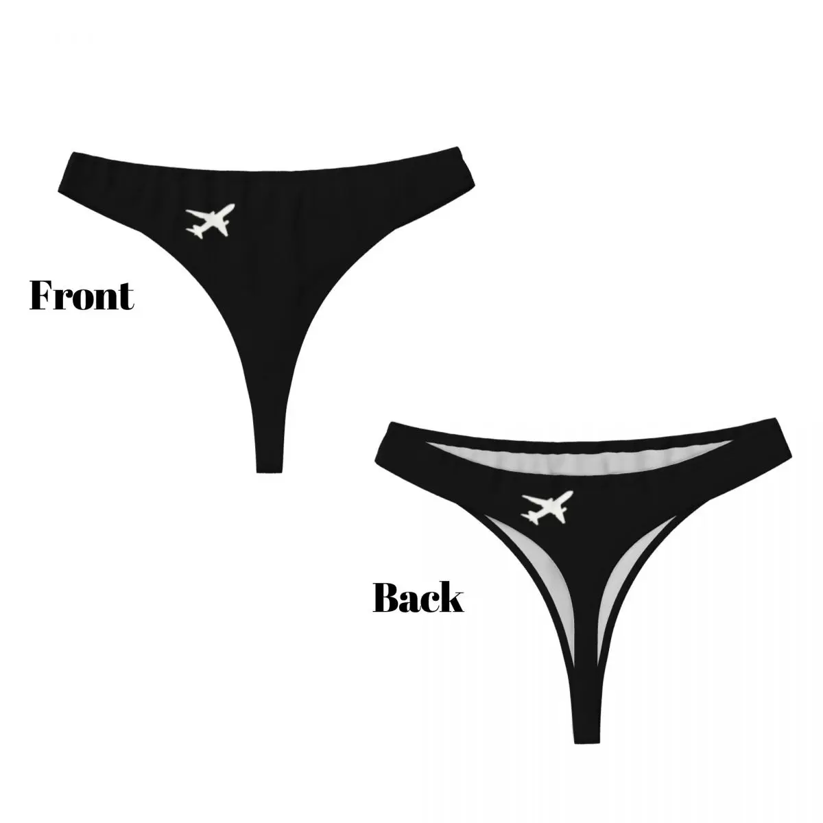 Custom Awesome Little Airplane G-string Thong Women's Comfort Stretch Flight Pilot Aviation Aviator Panties Underwear