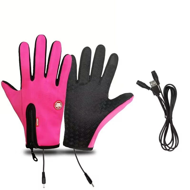 Electric bike Heated Gloves USB Heated Gloves Touch Screen Heating Unisex Thermal Mittens For Outdoor Fishing Motorcycle Cycling