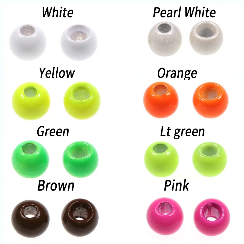 ICERIO Cuentas de latón UV Fluo 2-3,2mm para atar moscas naranja - imagen 3