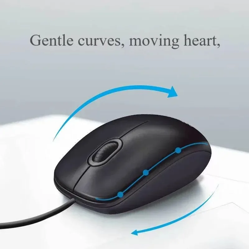 ماوس كمبيوتر سلكي USB أصلي من Logitech M100، 3 أزرار، تتبع بصري، للكمبيوتر المكتبي والكمبيوتر المحمول، أسود