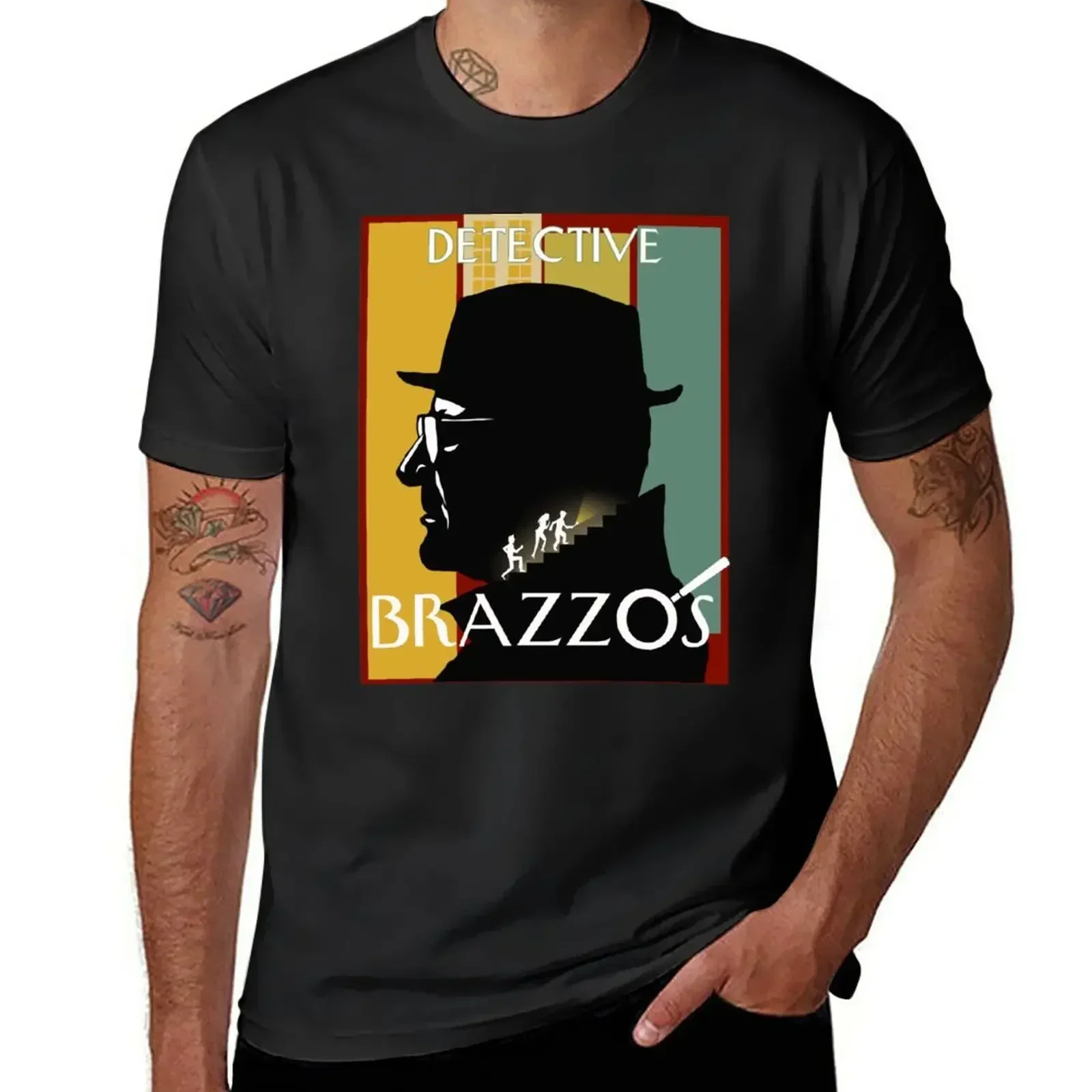 

summer clothes oversized Men's cotton t-shirt Detective Brazzos T-Shirt harajuku streetwear